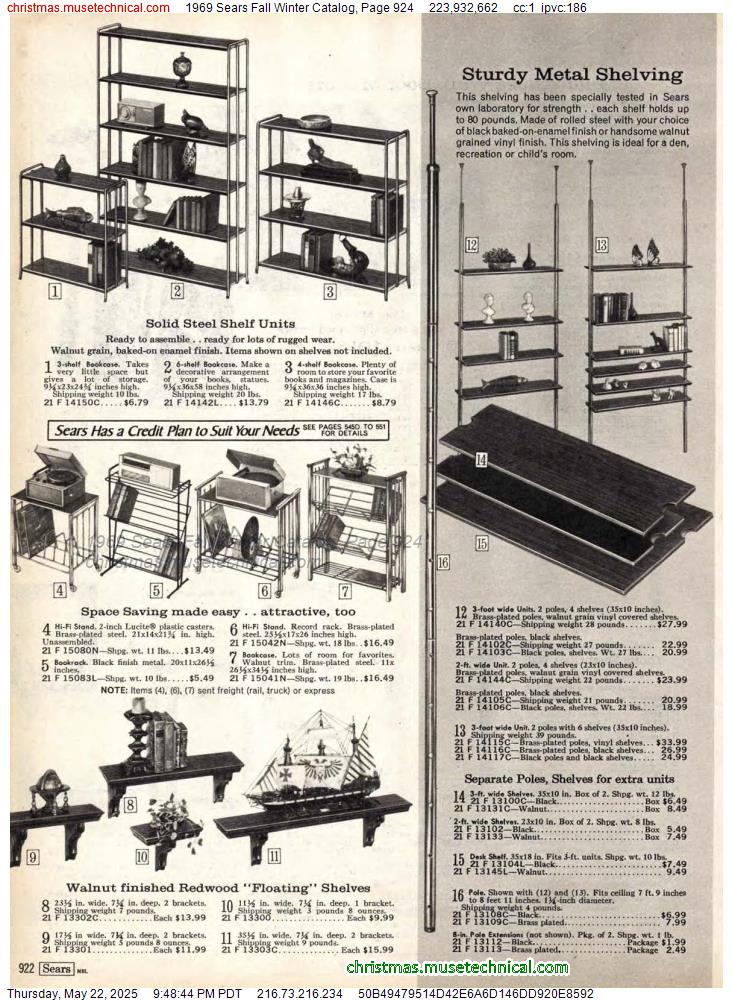 1969 Sears Fall Winter Catalog, Page 924