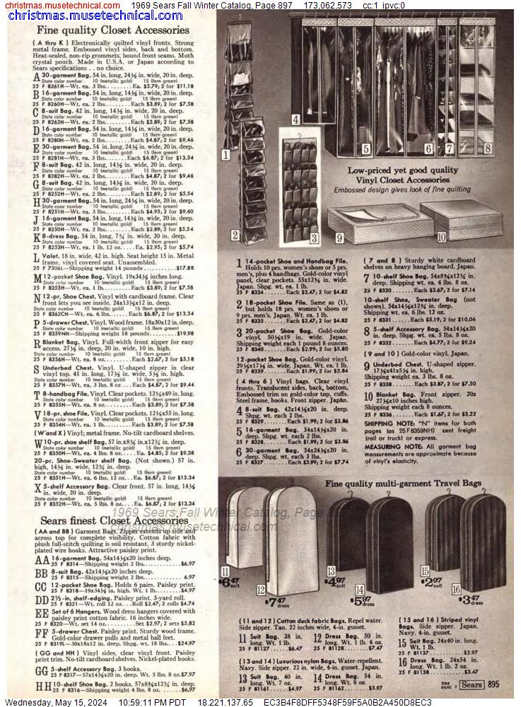 1969 Sears Fall Winter Catalog, Page 897