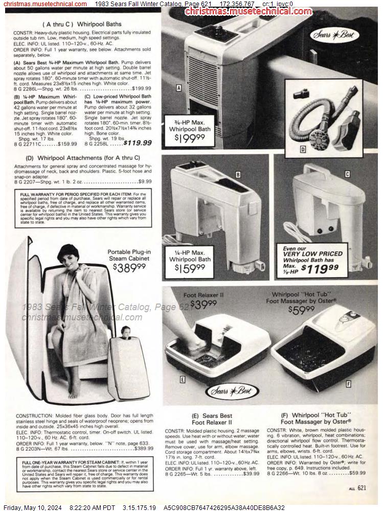 1983 Sears Fall Winter Catalog, Page 621