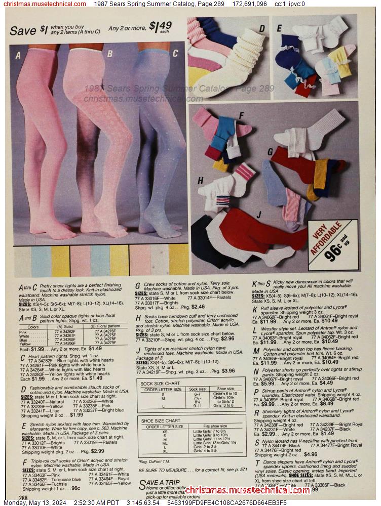 1987 Sears Spring Summer Catalog, Page 289