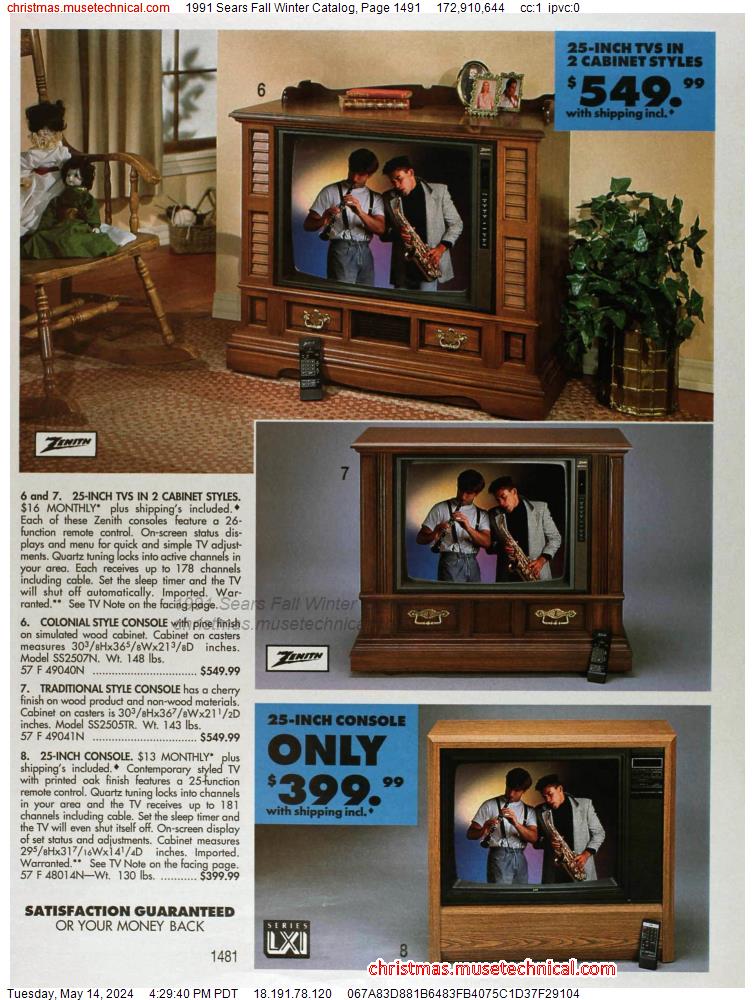 1991 Sears Fall Winter Catalog, Page 1491