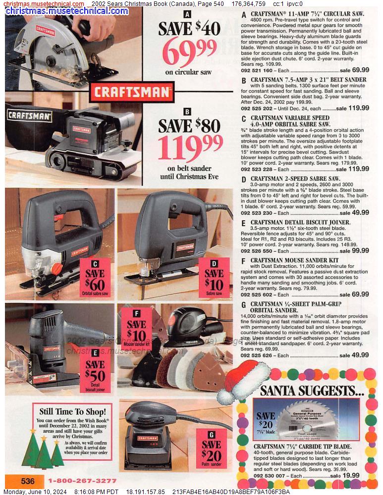 2002 Sears Christmas Book (Canada), Page 540