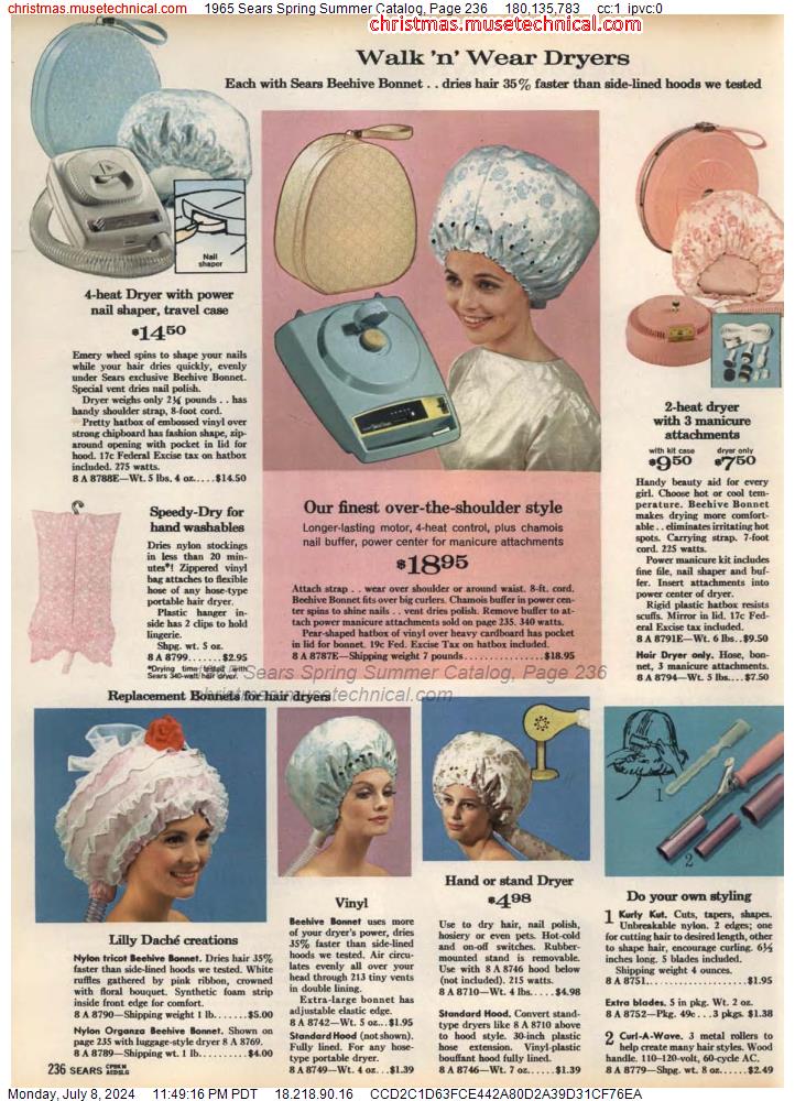 1965 Sears Spring Summer Catalog, Page 236