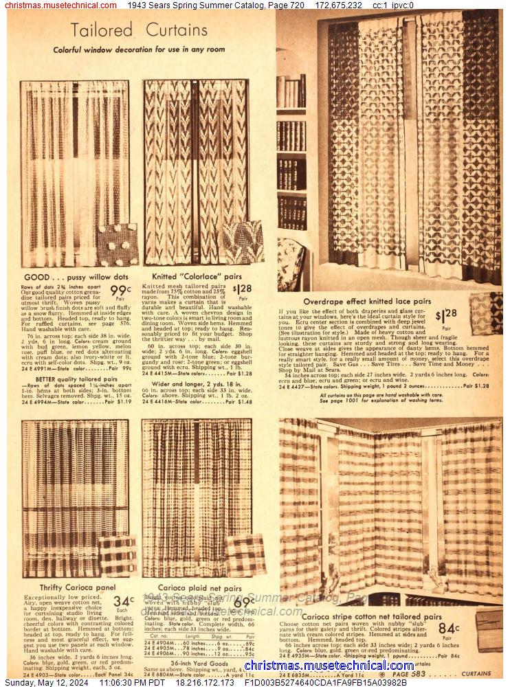 1943 Sears Spring Summer Catalog, Page 720
