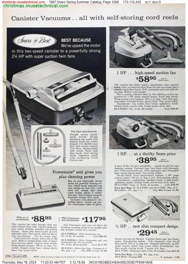 1967 Sears Spring Summer Catalog, Page 1266