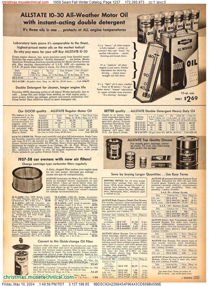 1958 Sears Fall Winter Catalog, Page 1257