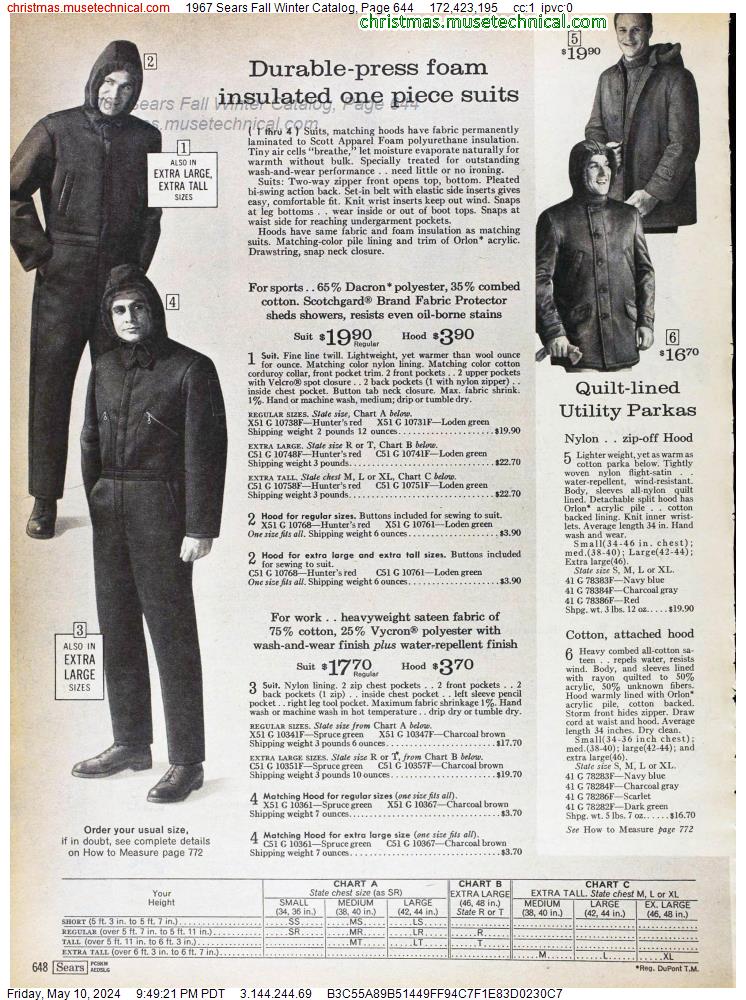 1967 Sears Fall Winter Catalog, Page 644