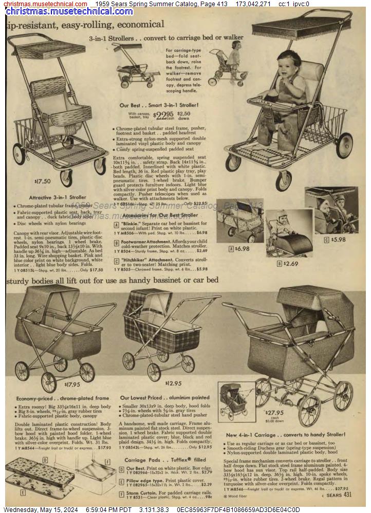 1959 Sears Spring Summer Catalog, Page 413