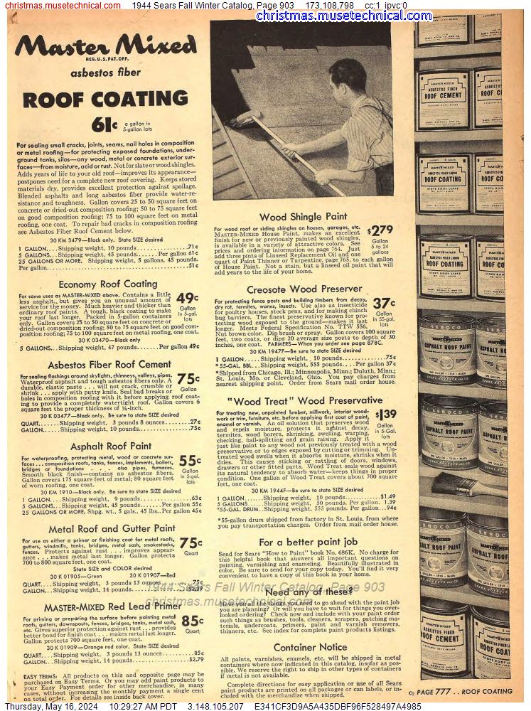 1944 Sears Fall Winter Catalog, Page 903