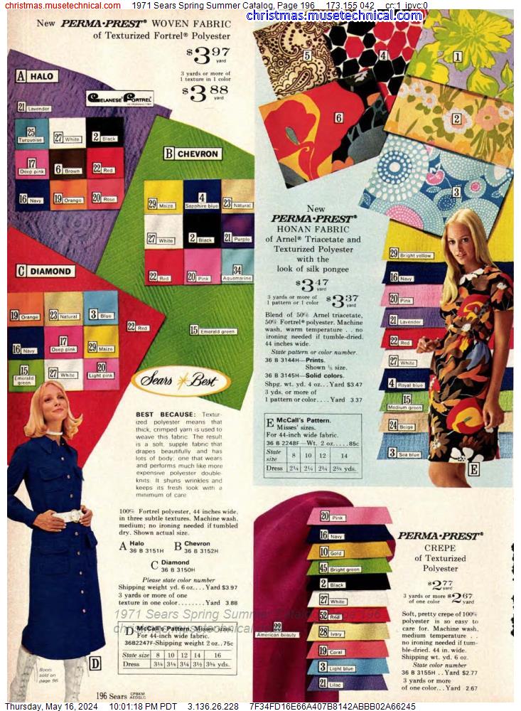 1971 Sears Spring Summer Catalog, Page 196