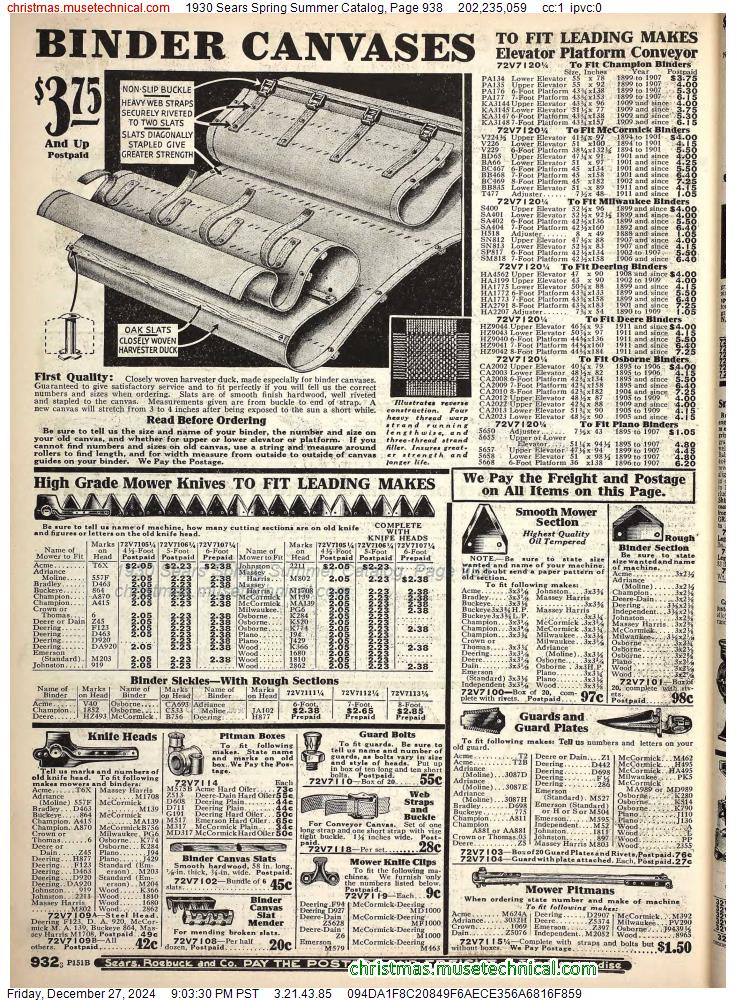 1930 Sears Spring Summer Catalog, Page 938