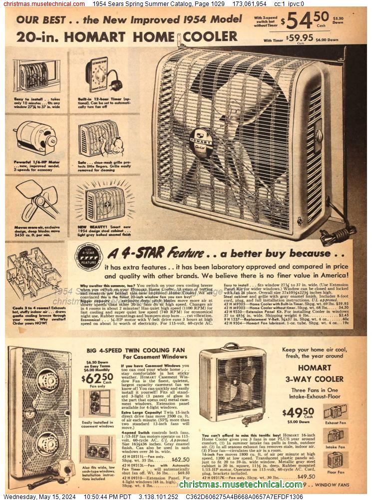 1954 Sears Spring Summer Catalog, Page 1029