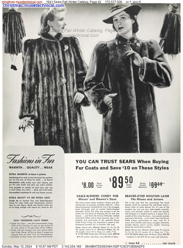1941 Sears Fall Winter Catalog, Page 42