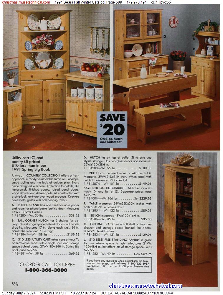 1991 Sears Fall Winter Catalog, Page 589