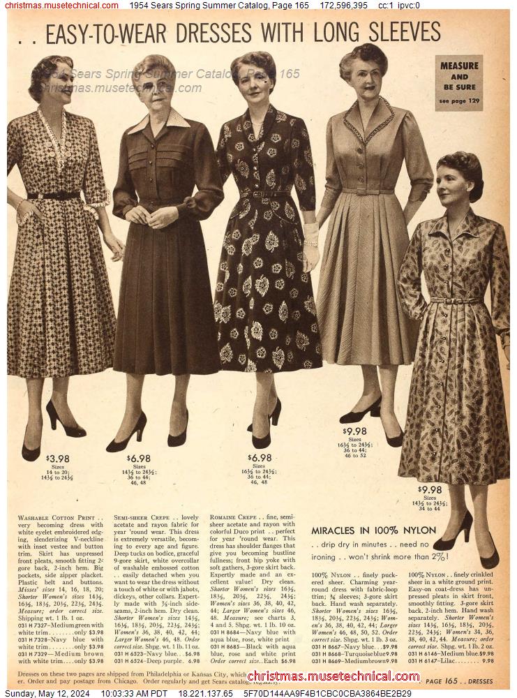 1954 Sears Spring Summer Catalog, Page 165