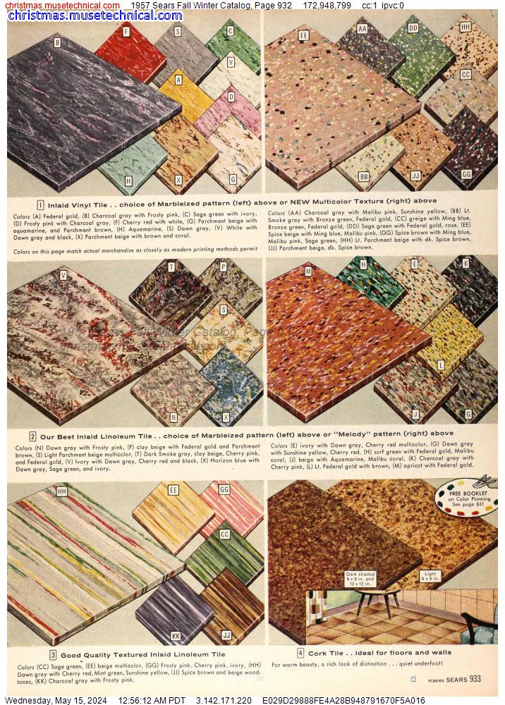 1957 Sears Fall Winter Catalog, Page 932
