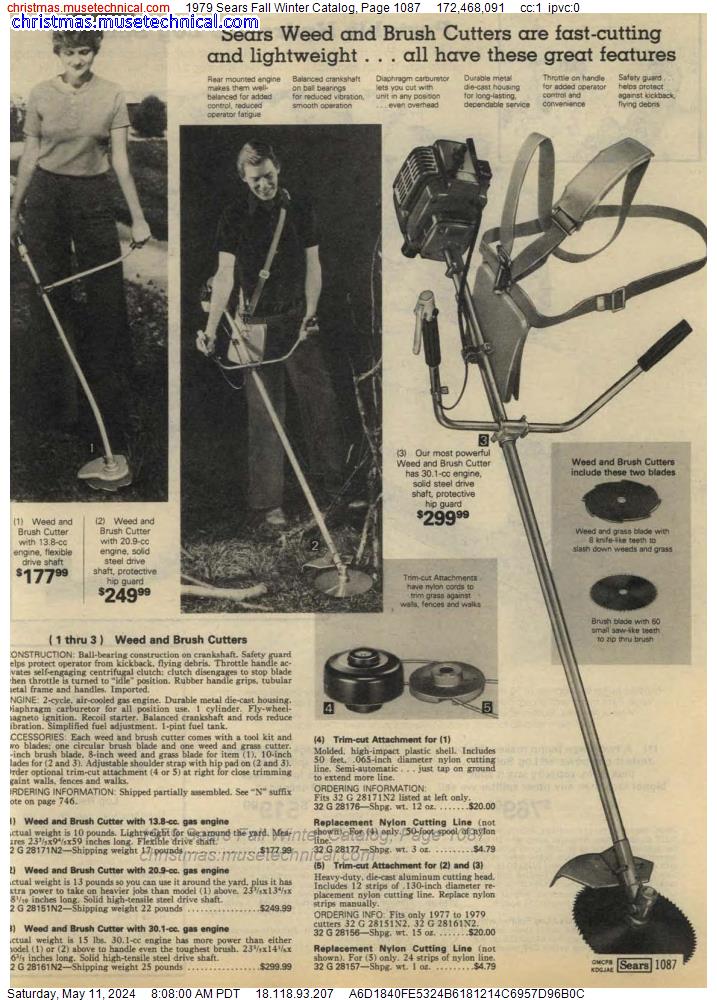 1979 Sears Fall Winter Catalog, Page 1087