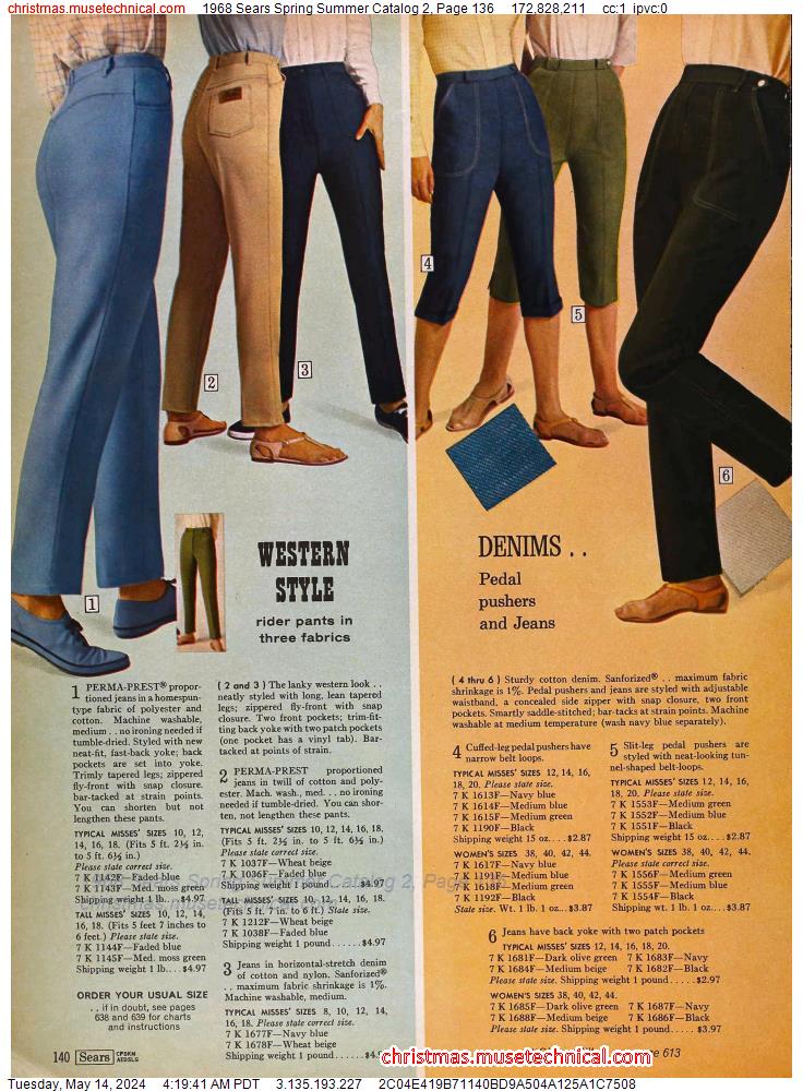 1968 Sears Spring Summer Catalog 2, Page 136