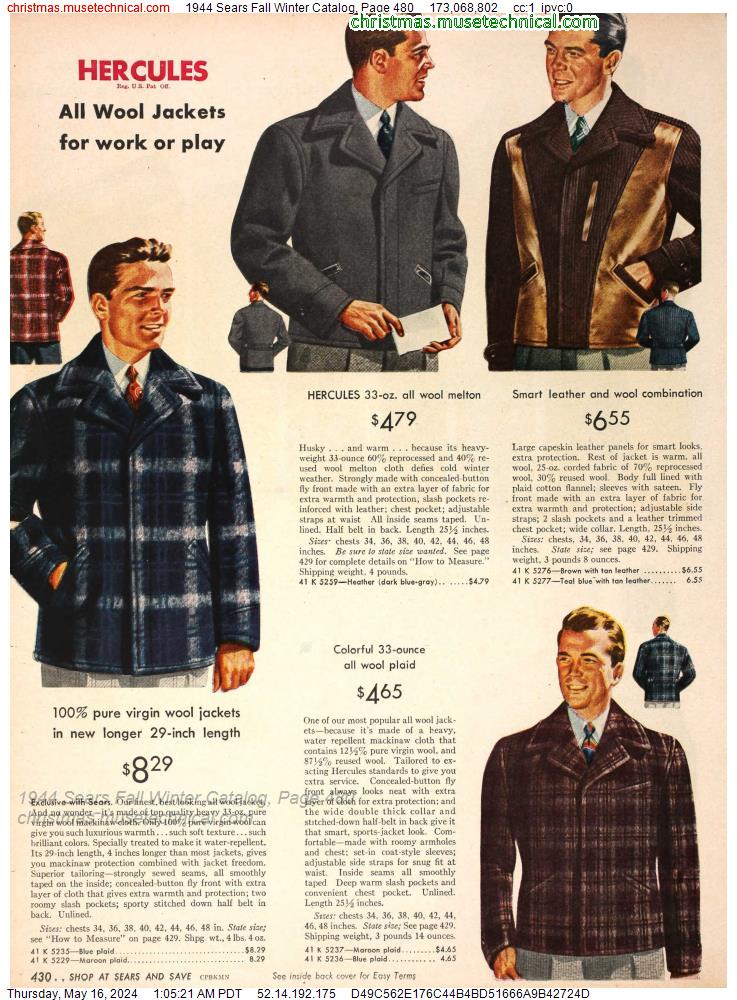 1944 Sears Fall Winter Catalog, Page 480