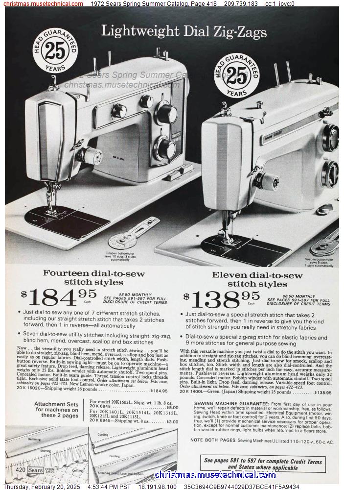 1972 Sears Spring Summer Catalog, Page 418