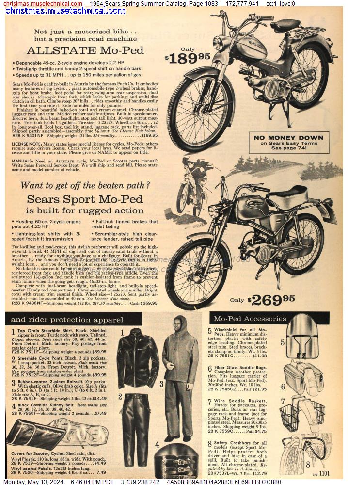 1964 Sears Spring Summer Catalog, Page 1083