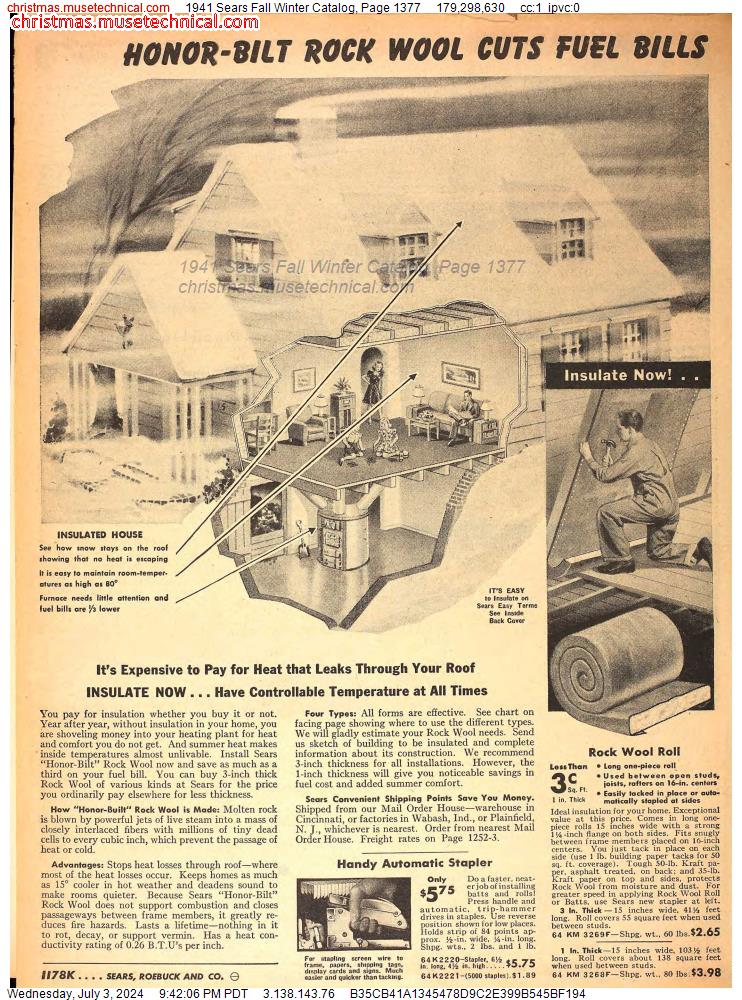 1941 Sears Fall Winter Catalog, Page 1377