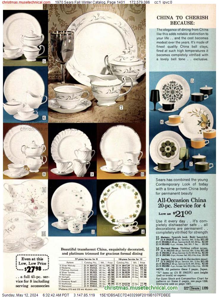 1970 Sears Fall Winter Catalog, Page 1401