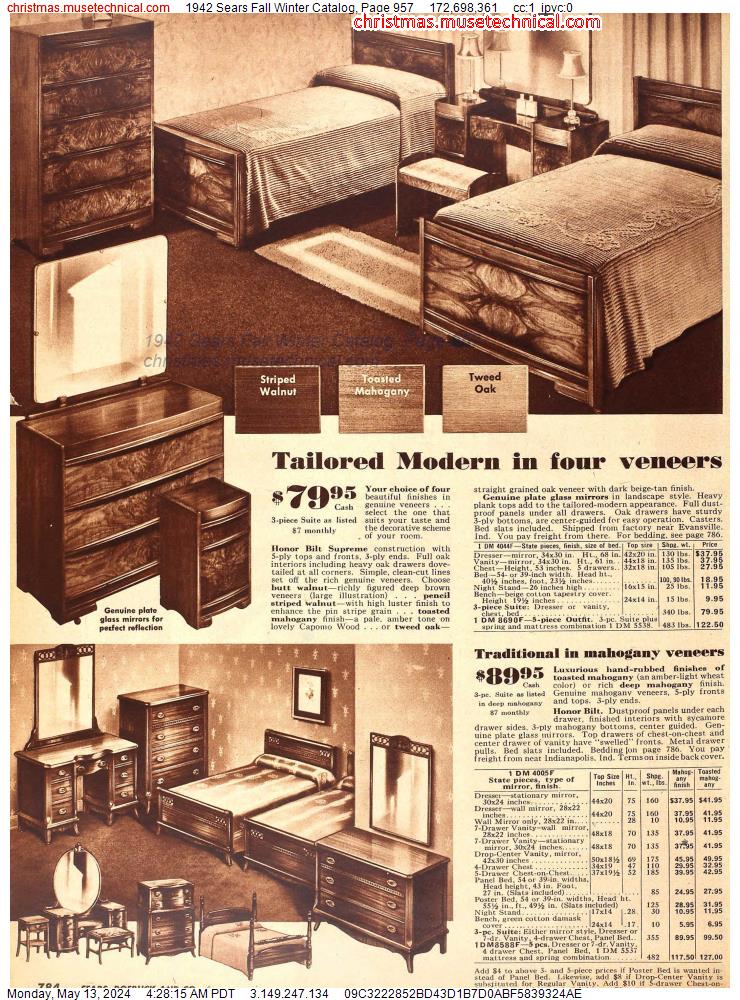 1942 Sears Fall Winter Catalog, Page 957