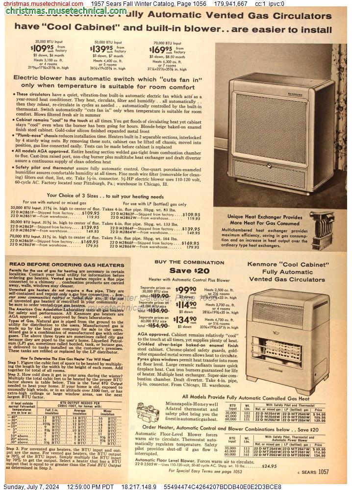 1957 Sears Fall Winter Catalog, Page 1056