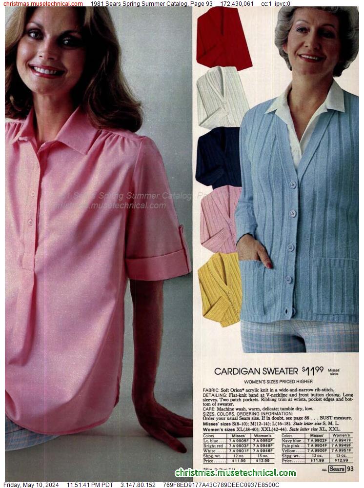 1981 Sears Spring Summer Catalog, Page 93