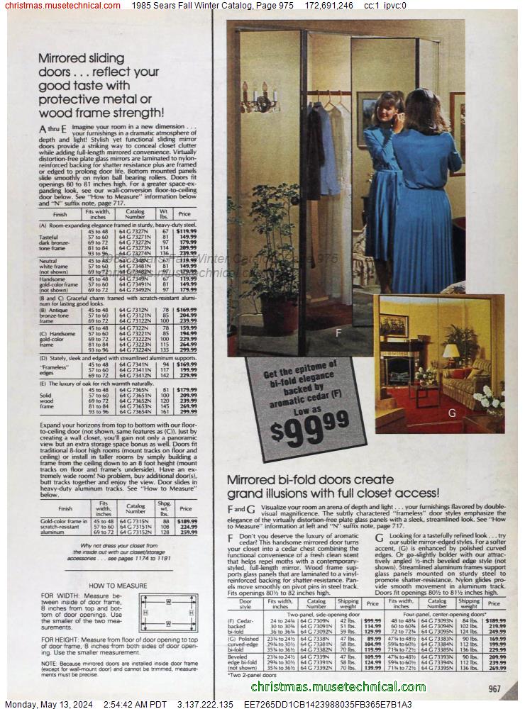 1985 Sears Fall Winter Catalog, Page 975