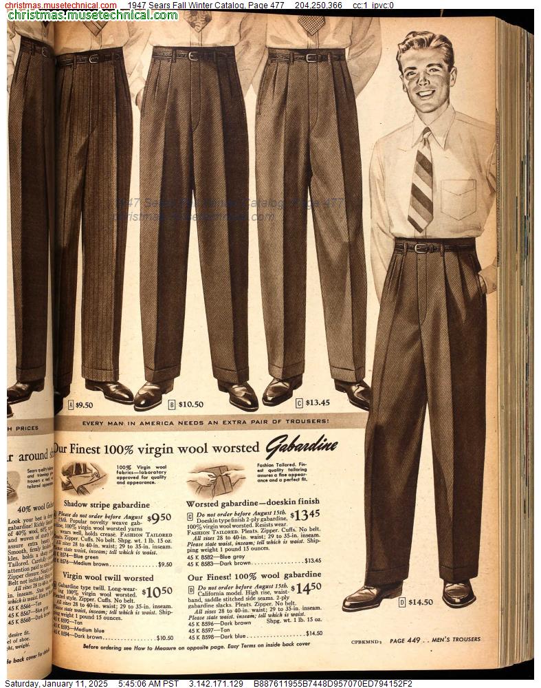 1947 Sears Fall Winter Catalog, Page 477