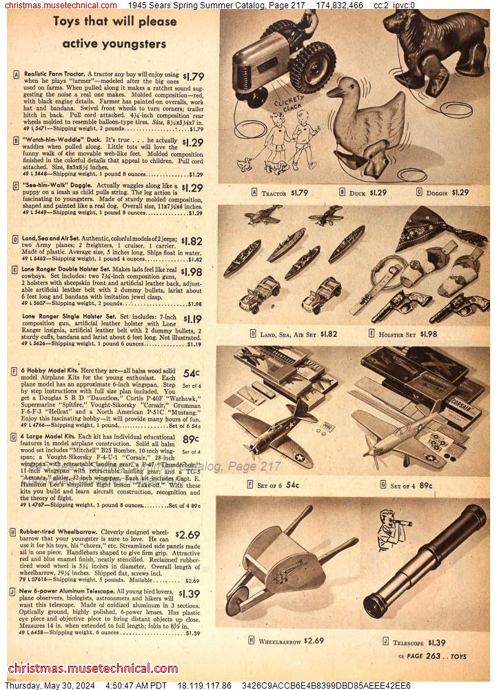 1945 Sears Spring Summer Catalog, Page 217