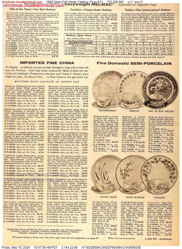 1956 Sears Fall Winter Catalog, Page 811