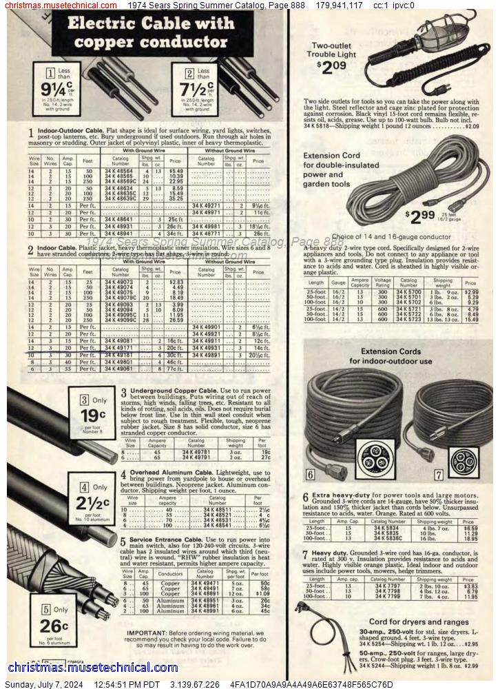 1974 Sears Spring Summer Catalog, Page 888