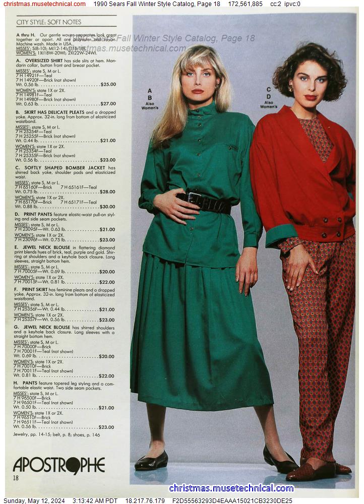 1990 Sears Fall Winter Style Catalog, Page 18