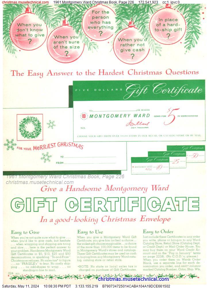 1961 Montgomery Ward Christmas Book, Page 226
