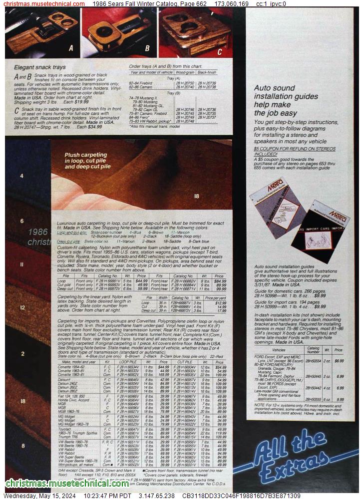 1986 Sears Fall Winter Catalog, Page 662