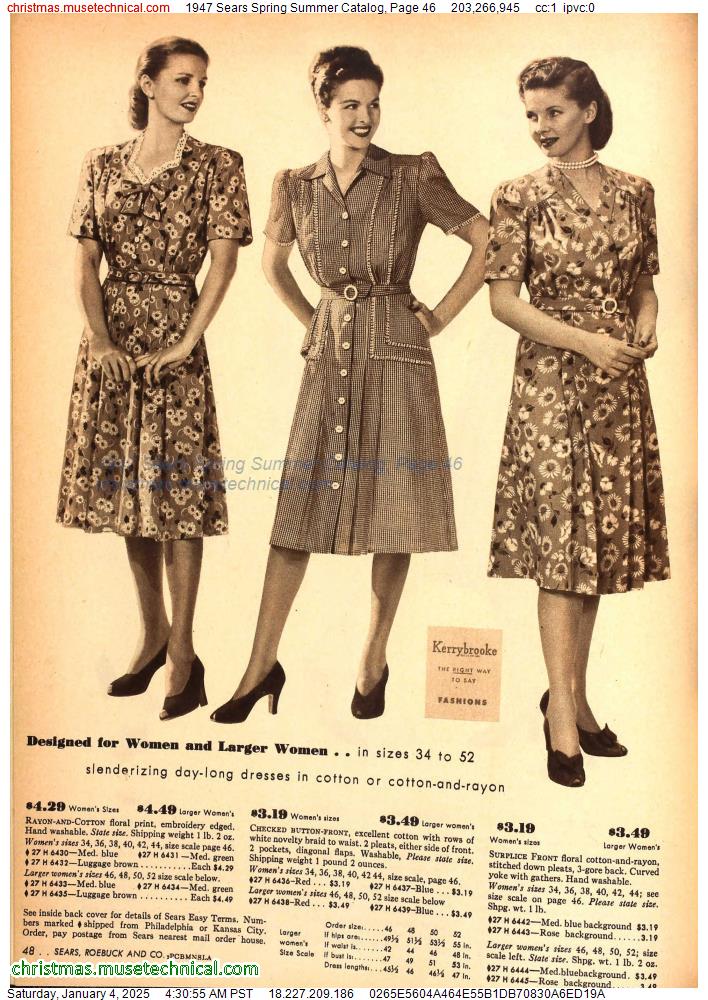 1947 Sears Spring Summer Catalog, Page 46