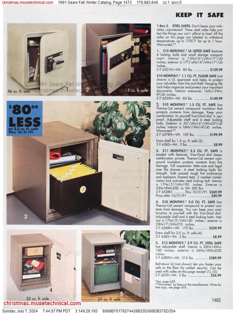 1991 Sears Fall Winter Catalog, Page 1473