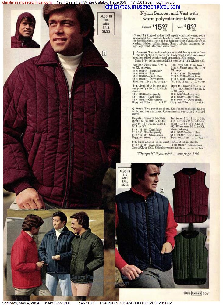 1974 Sears Fall Winter Catalog, Page 659