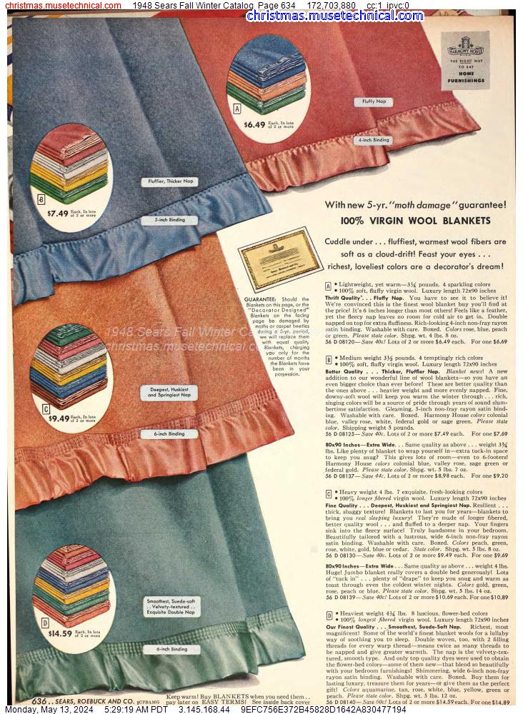 1948 Sears Fall Winter Catalog, Page 634