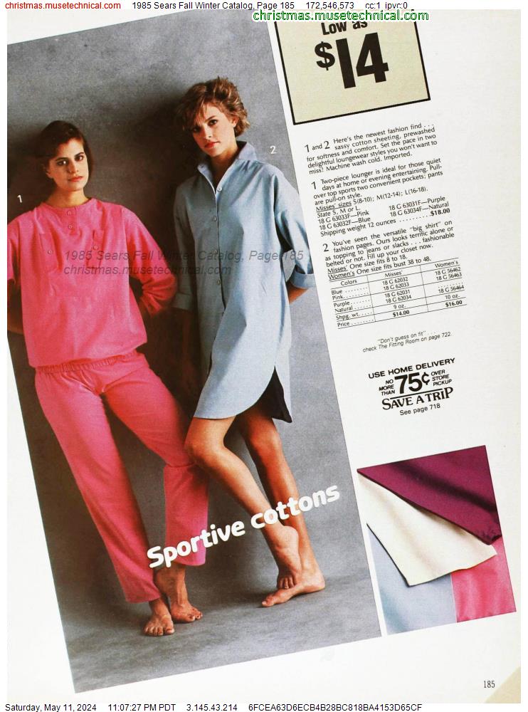 1985 Sears Fall Winter Catalog, Page 185