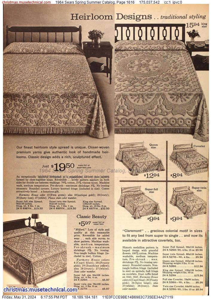 1964 Sears Spring Summer Catalog, Page 1616