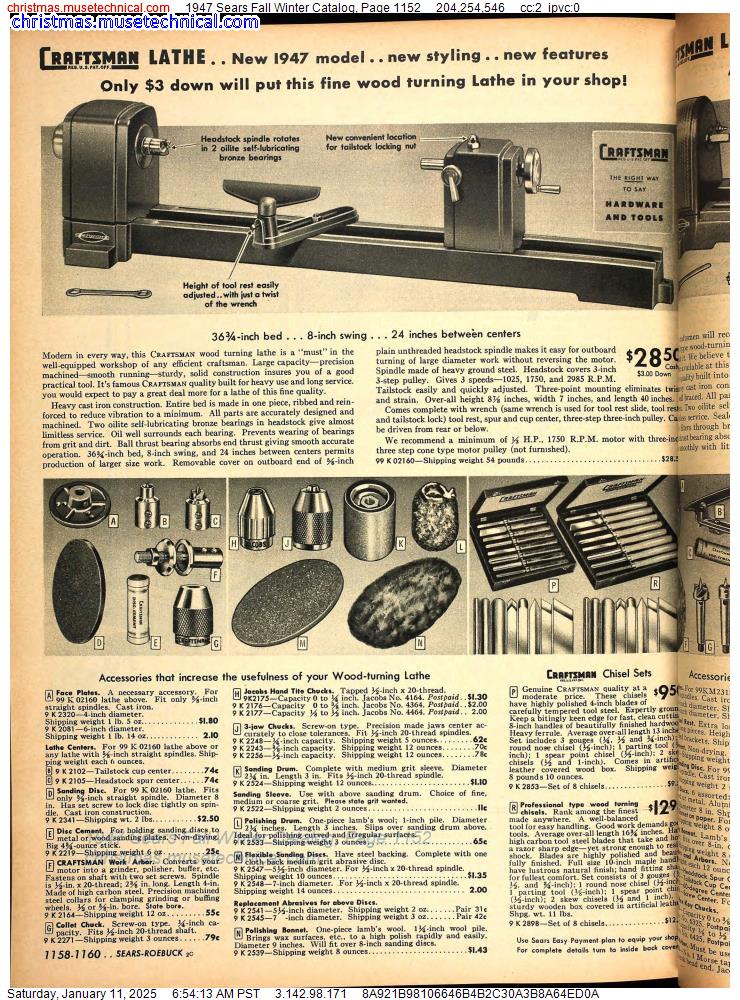 1947 Sears Fall Winter Catalog, Page 1152