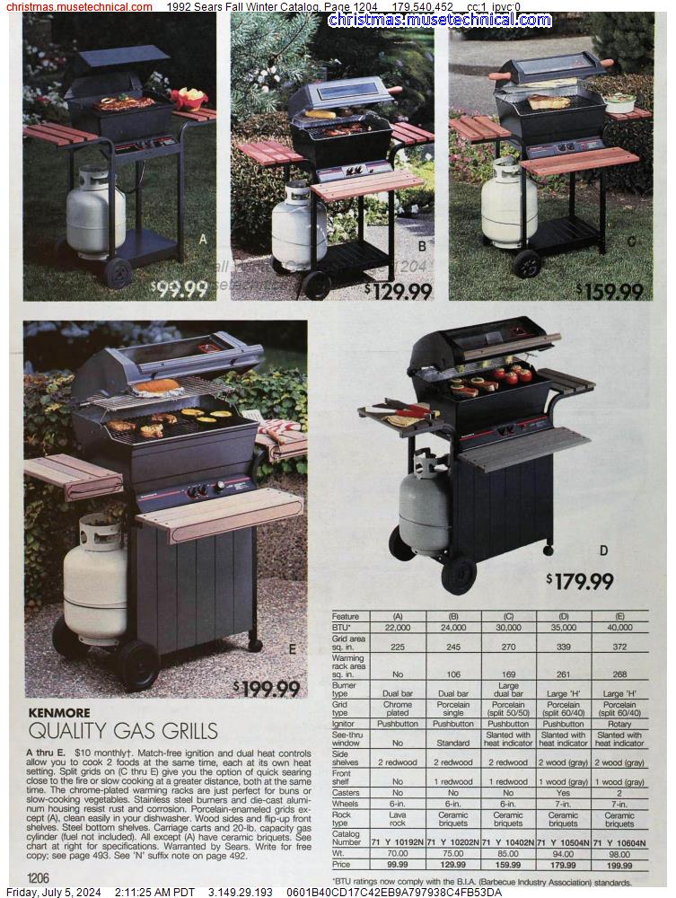 1992 Sears Fall Winter Catalog, Page 1204