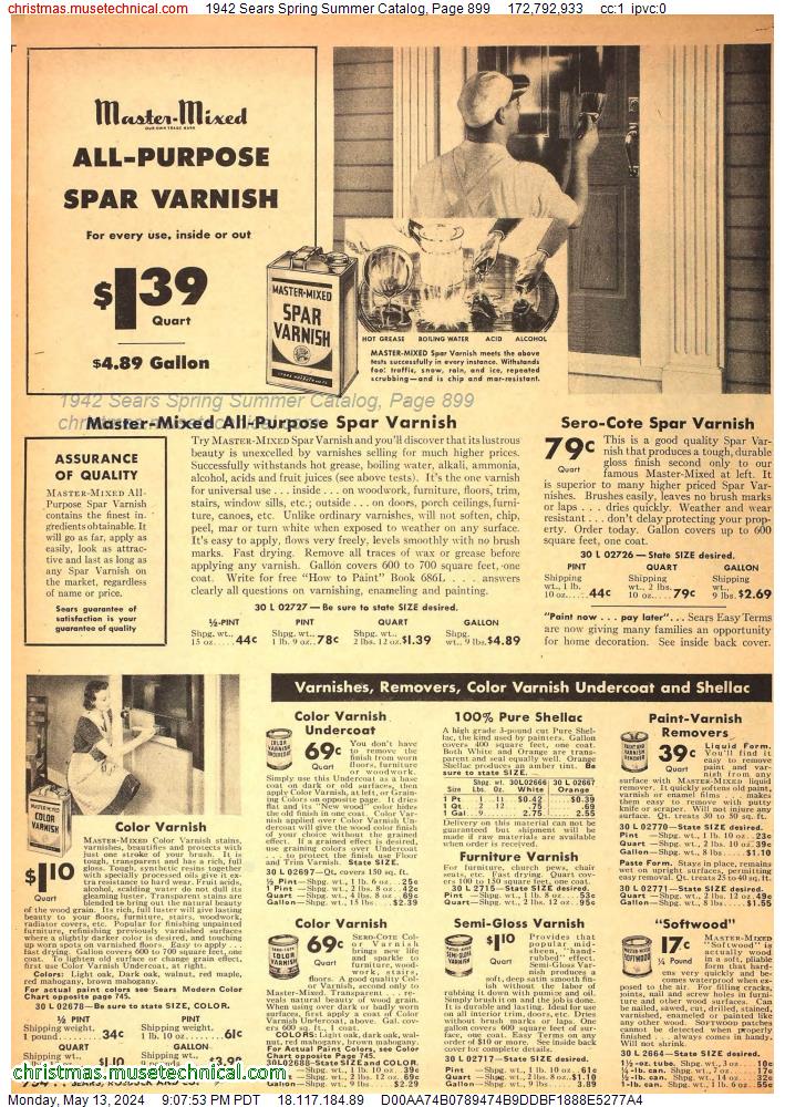 1942 Sears Spring Summer Catalog, Page 899
