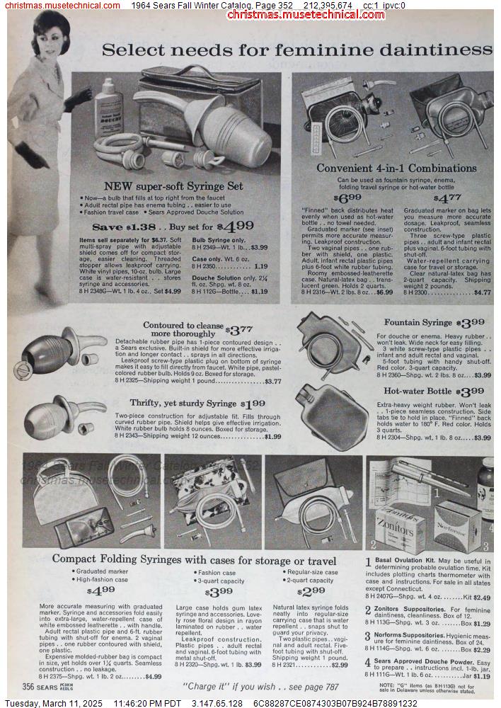 1964 Sears Fall Winter Catalog, Page 352