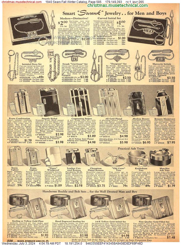 1940 Sears Fall Winter Catalog, Page 585