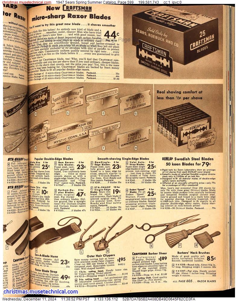 1947 Sears Spring Summer Catalog, Page 599